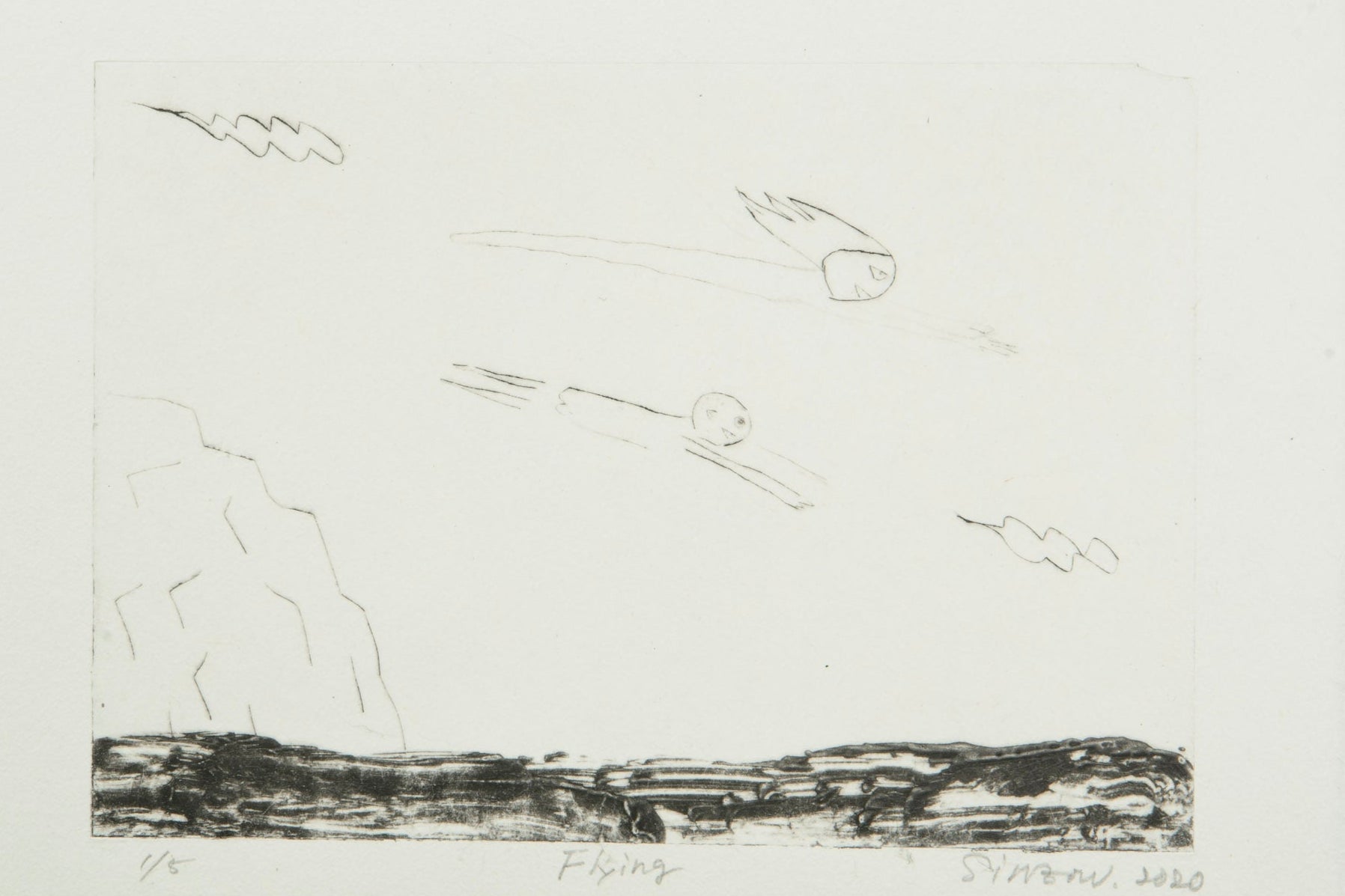 [SINZOW] 額装付き版画作品「Flying」
