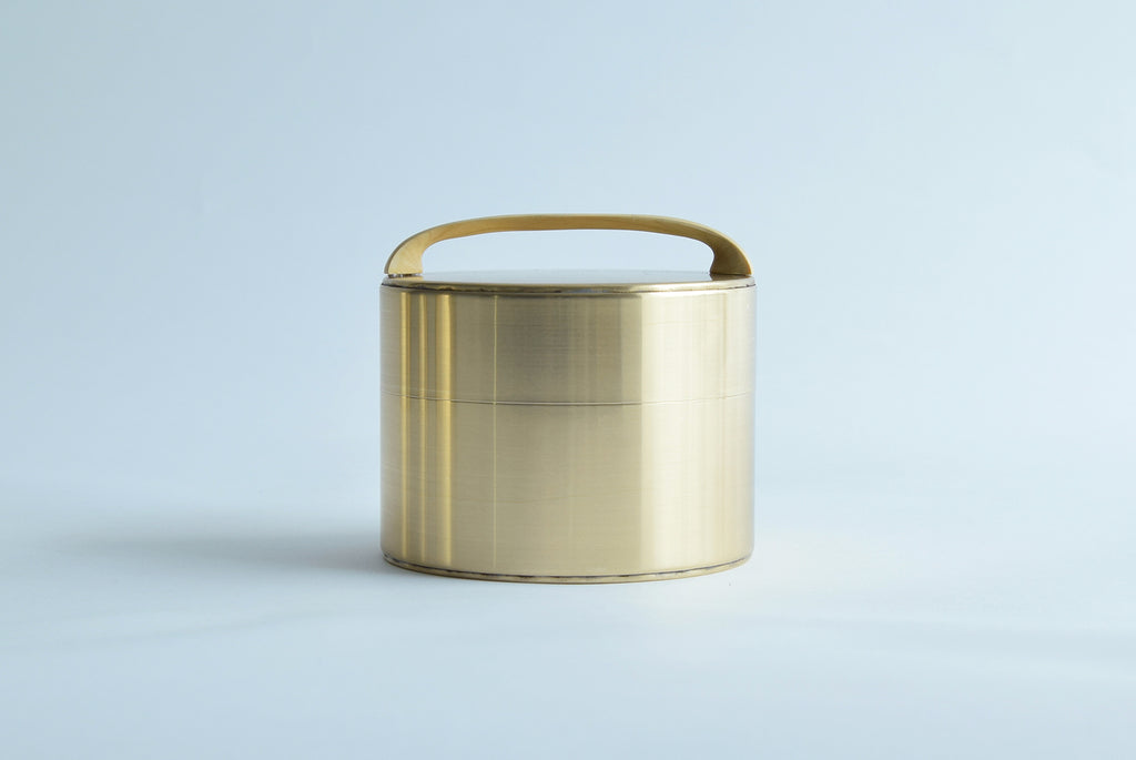 Tea caddy w/booxwood handle | つげの把手の茶筒